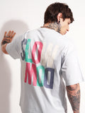 Highlander Men Grey Printed Round Neck Oversized Fit T-Shirt - Grey - Image 1