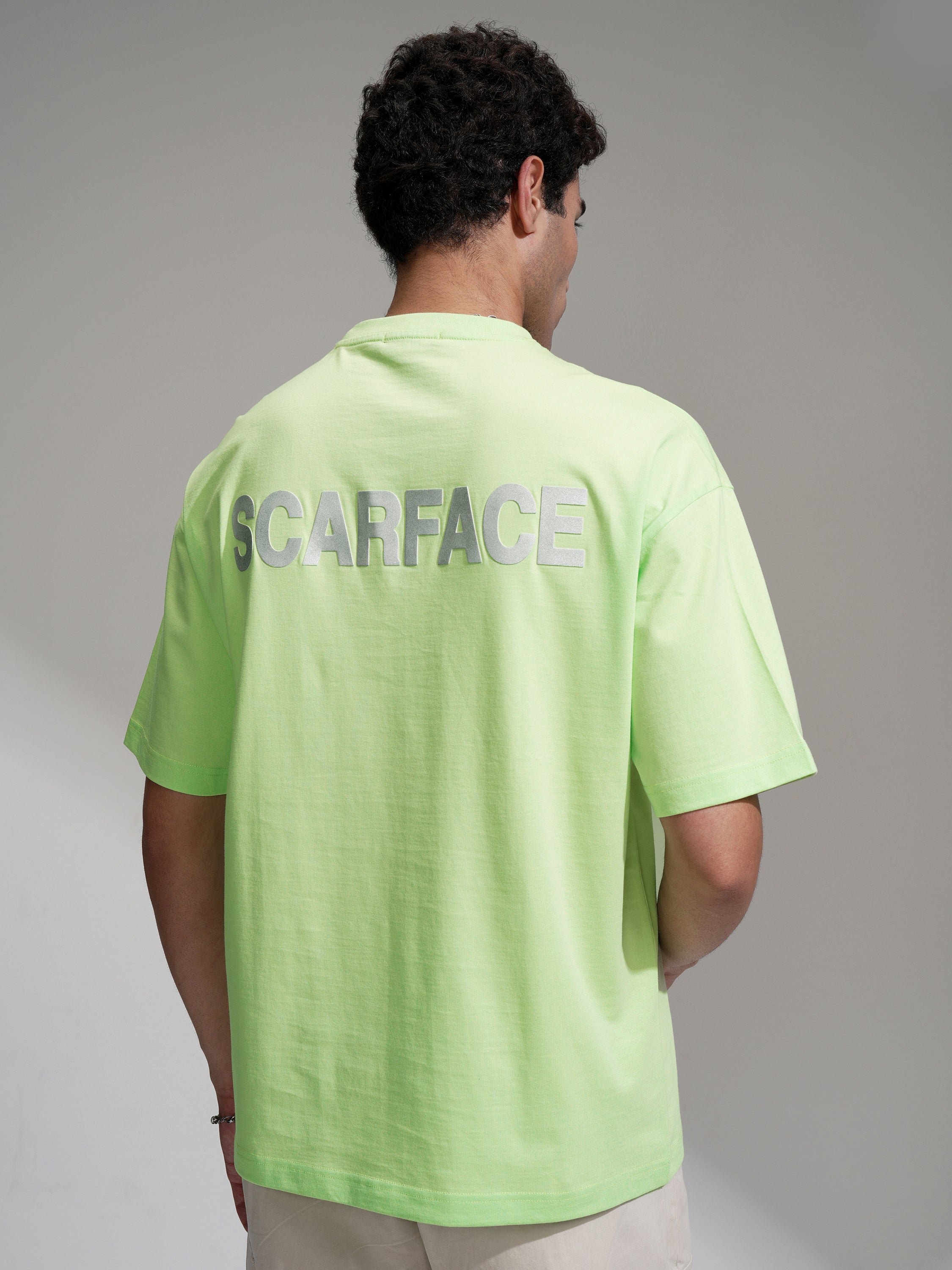 Highlander Men Green Printed Round Neck Oversized Fit T-Shirt - Green - Image 3