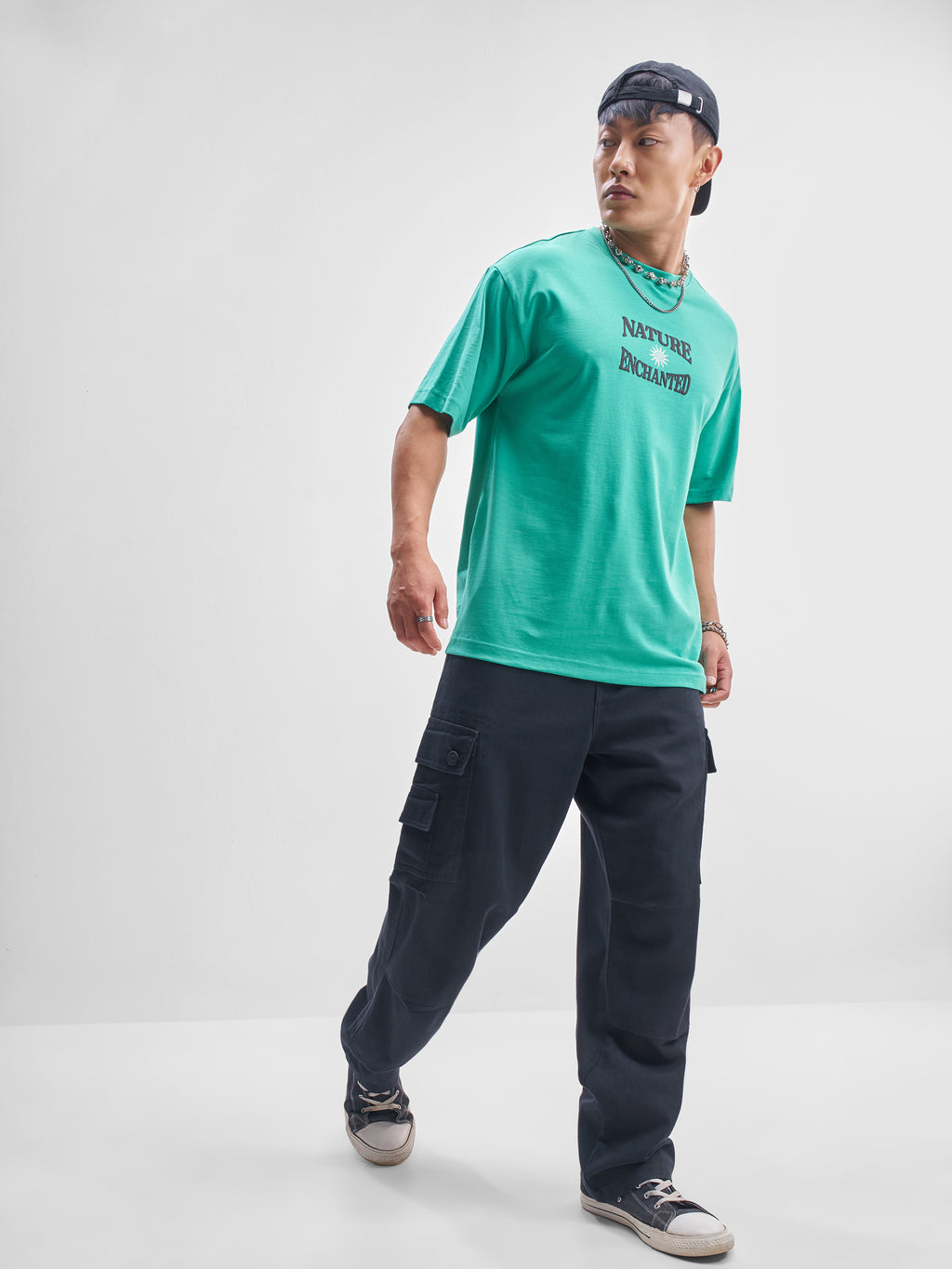 Highlander Men Turquoise Printed Round Neck T-Shirt - Turquoise - Image 2