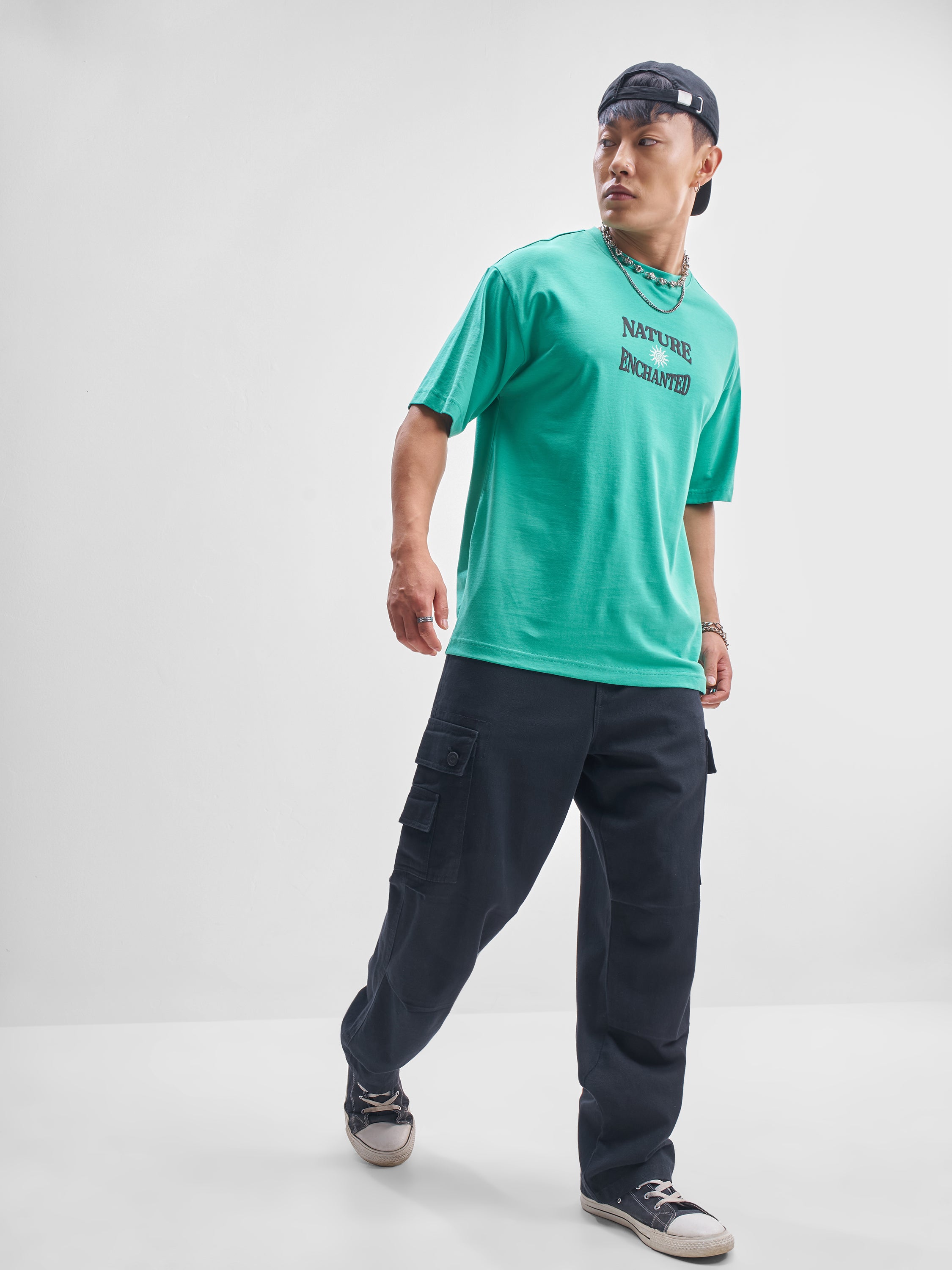 Highlander Men Turquoise Printed Round Neck T-Shirt - Turquoise - Image 2