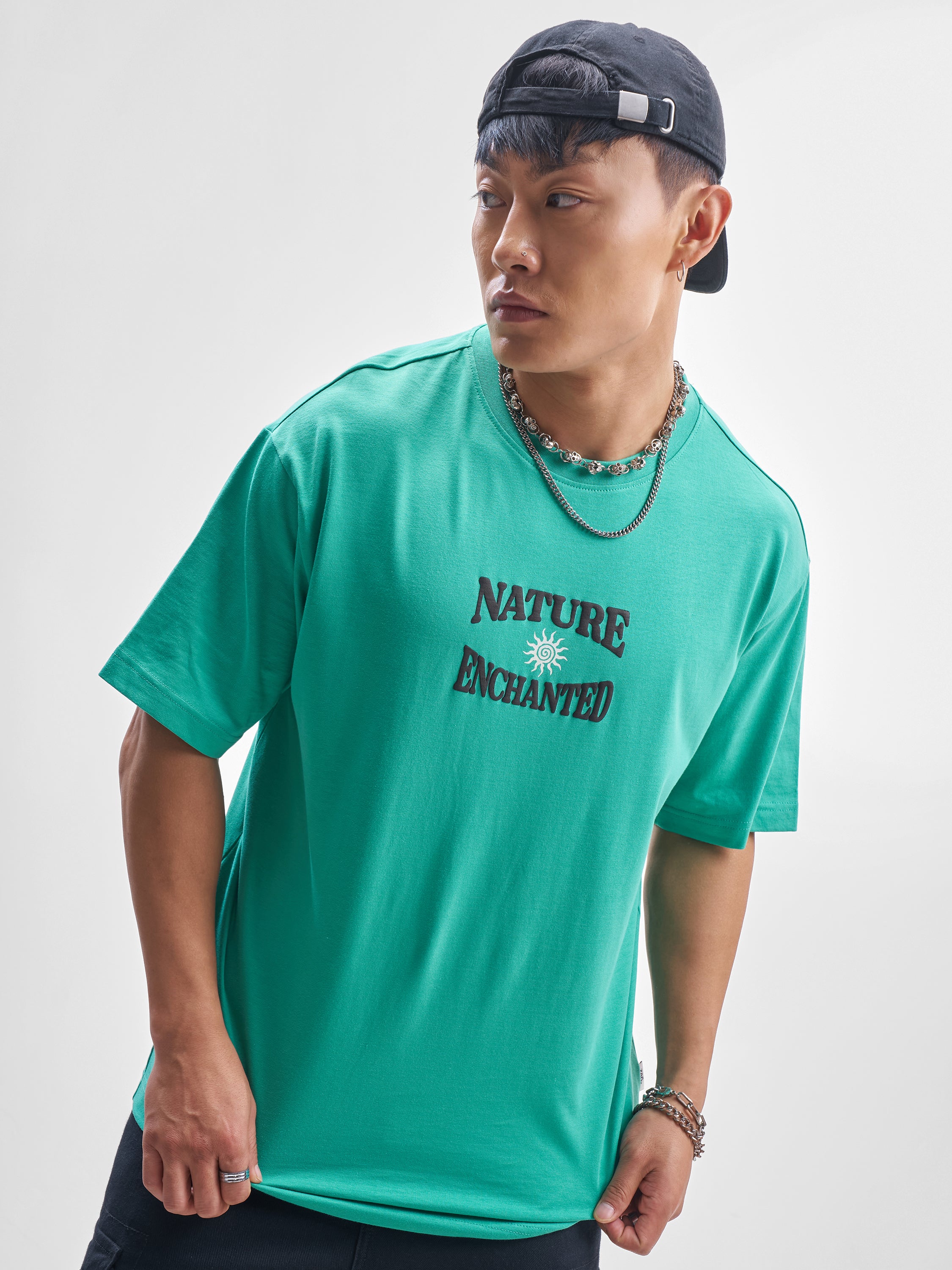 Highlander Men Turquoise Printed Round Neck T-Shirt - Turquoise - Image 3
