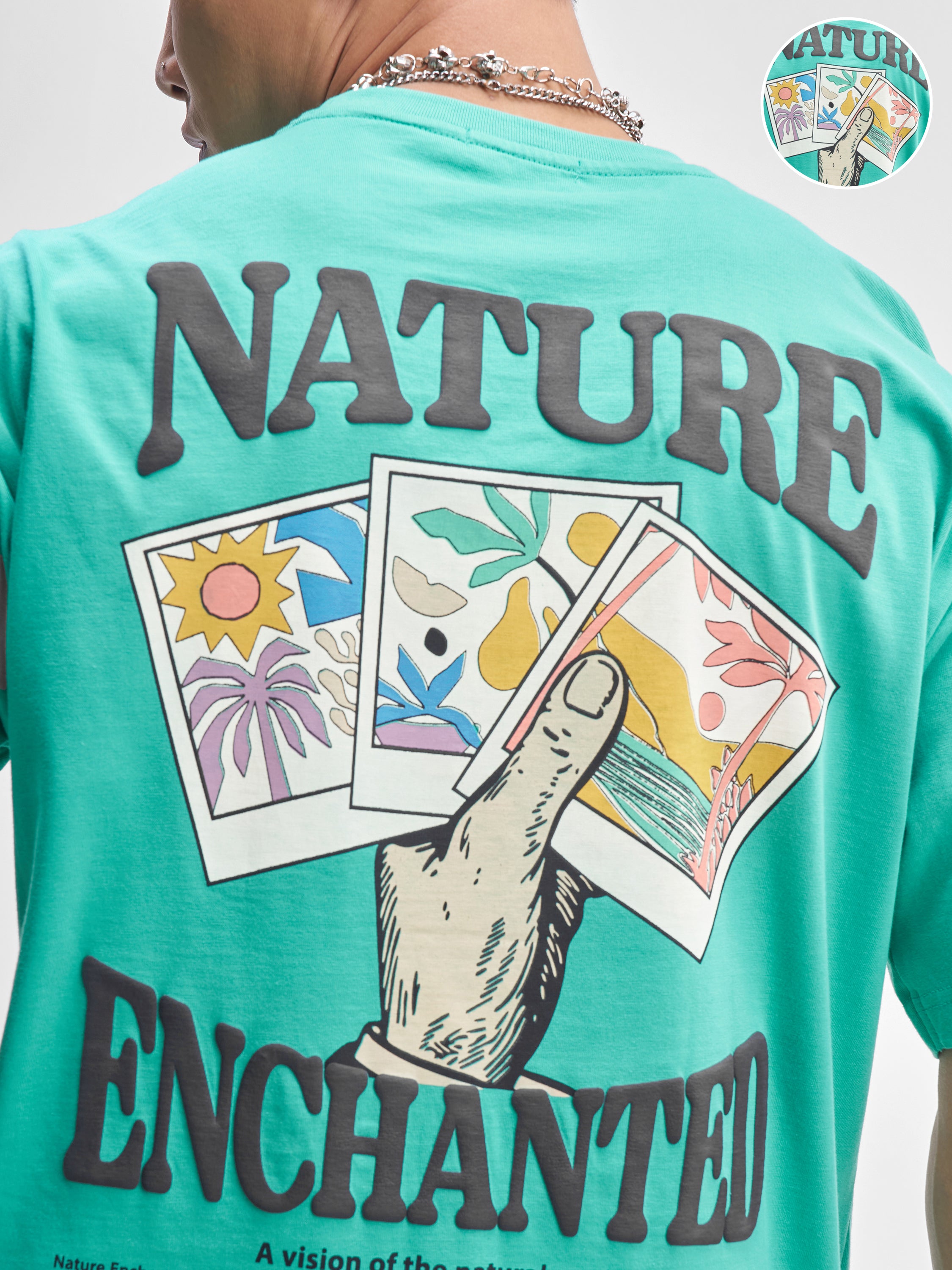 Highlander Men Turquoise Printed Round Neck T-Shirt - Turquoise - Image 5