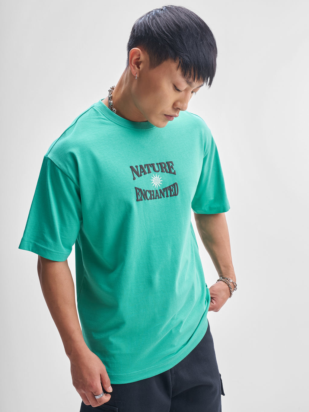 Highlander Men Turquoise Printed Round Neck T-Shirt - Turquoise - Image 6