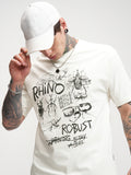 Highlander Men Off White Printed Round Neck T-Shirt - Off White - Image 1