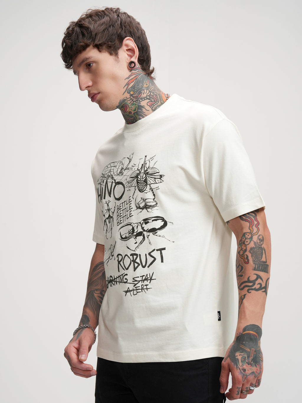 Highlander Men Off White Printed Round Neck T-Shirt - Off White - Image 4