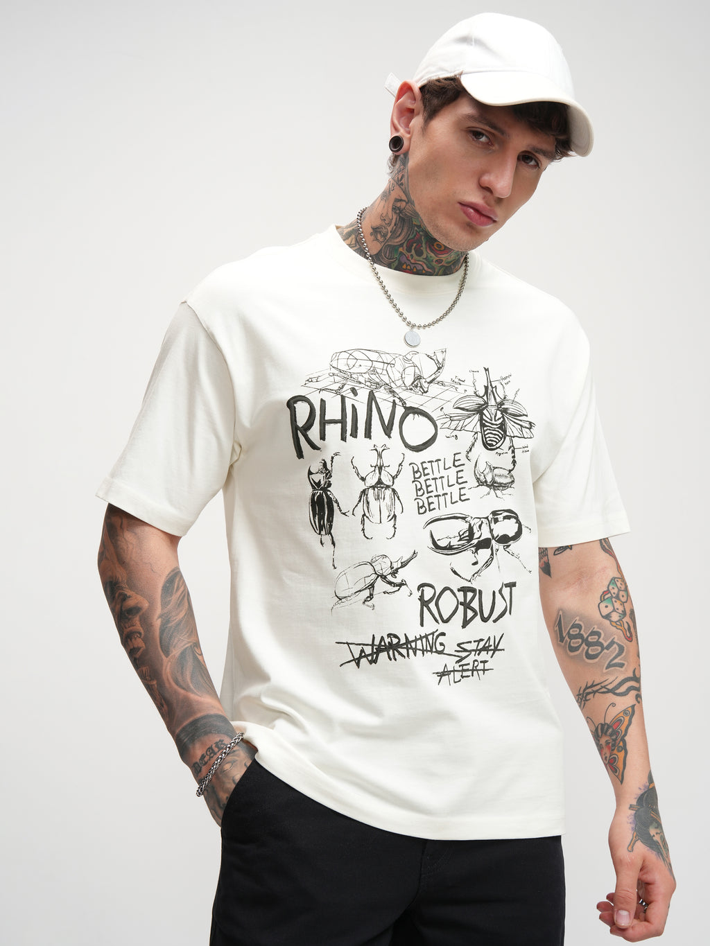 Highlander Men Off White Printed Round Neck T-Shirt - Off White - Image 6