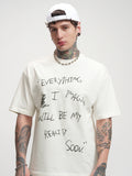 Highlander Men Off White Printed Round Neck Oversized Fit T-Shirt - Off White - Image 1