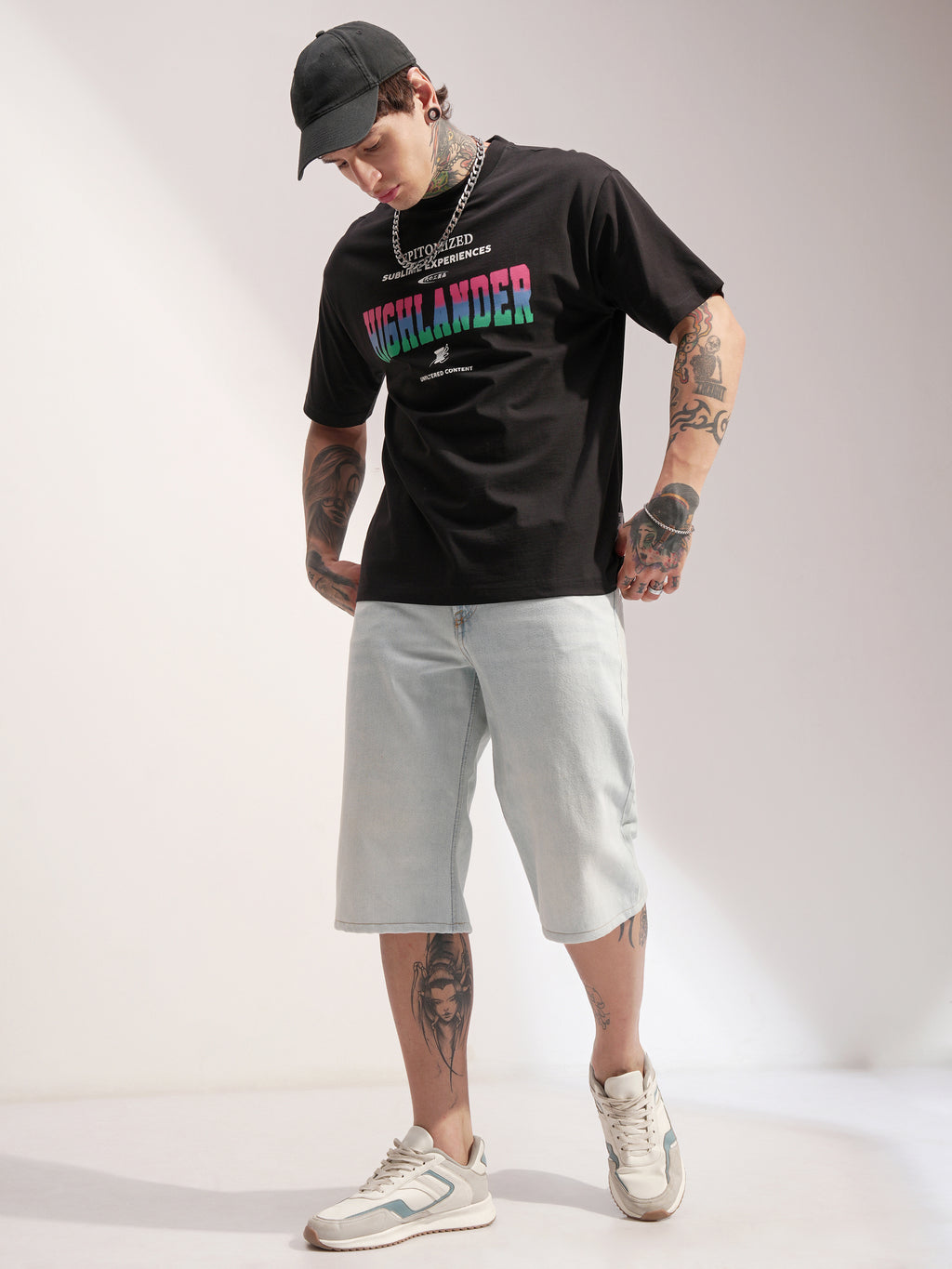 Highlander Men Black Printed Round Neck T-Shirt - Black - Image 2