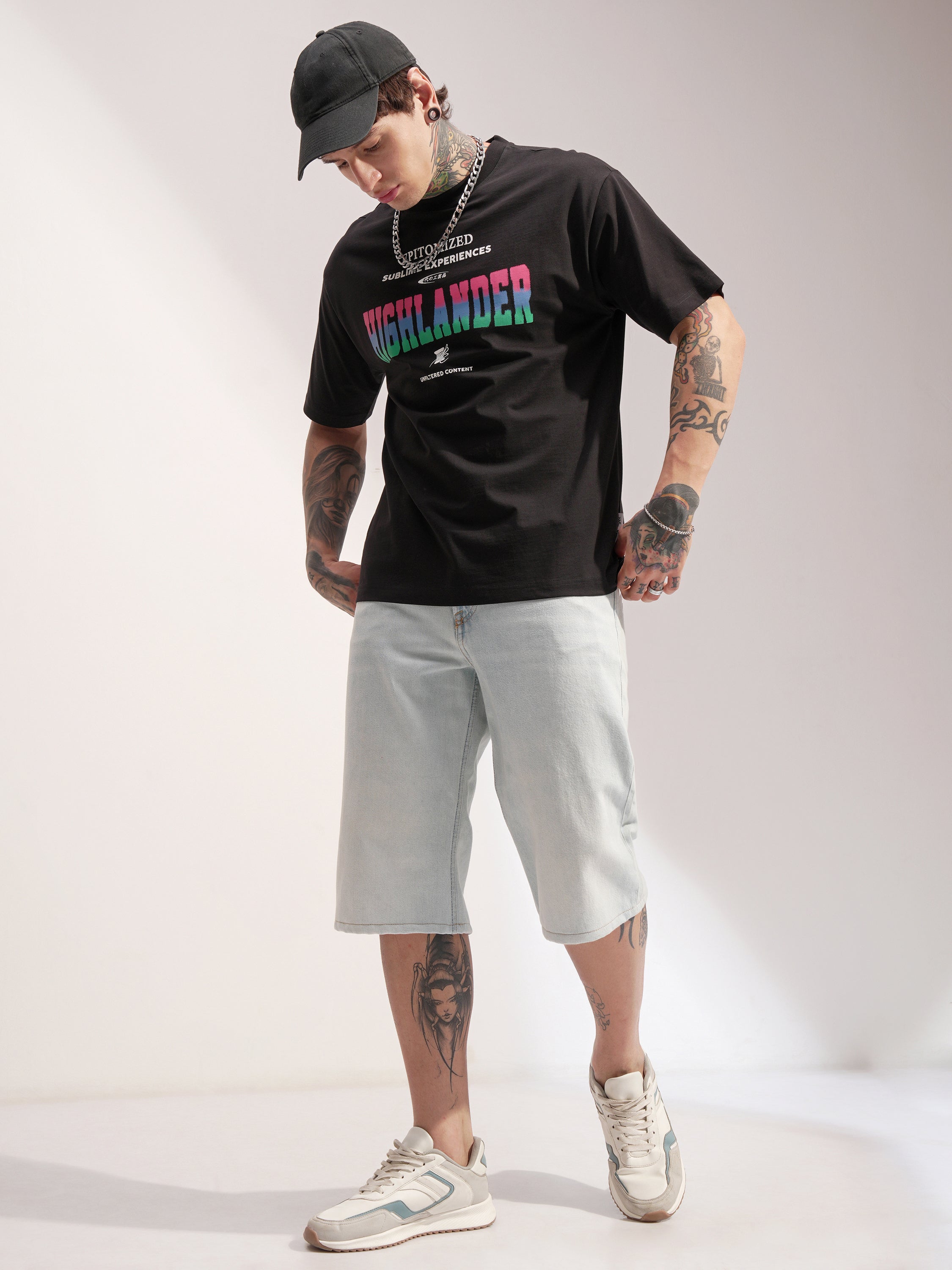 Highlander Men Black Printed Round Neck T-Shirt - Black - Image 2