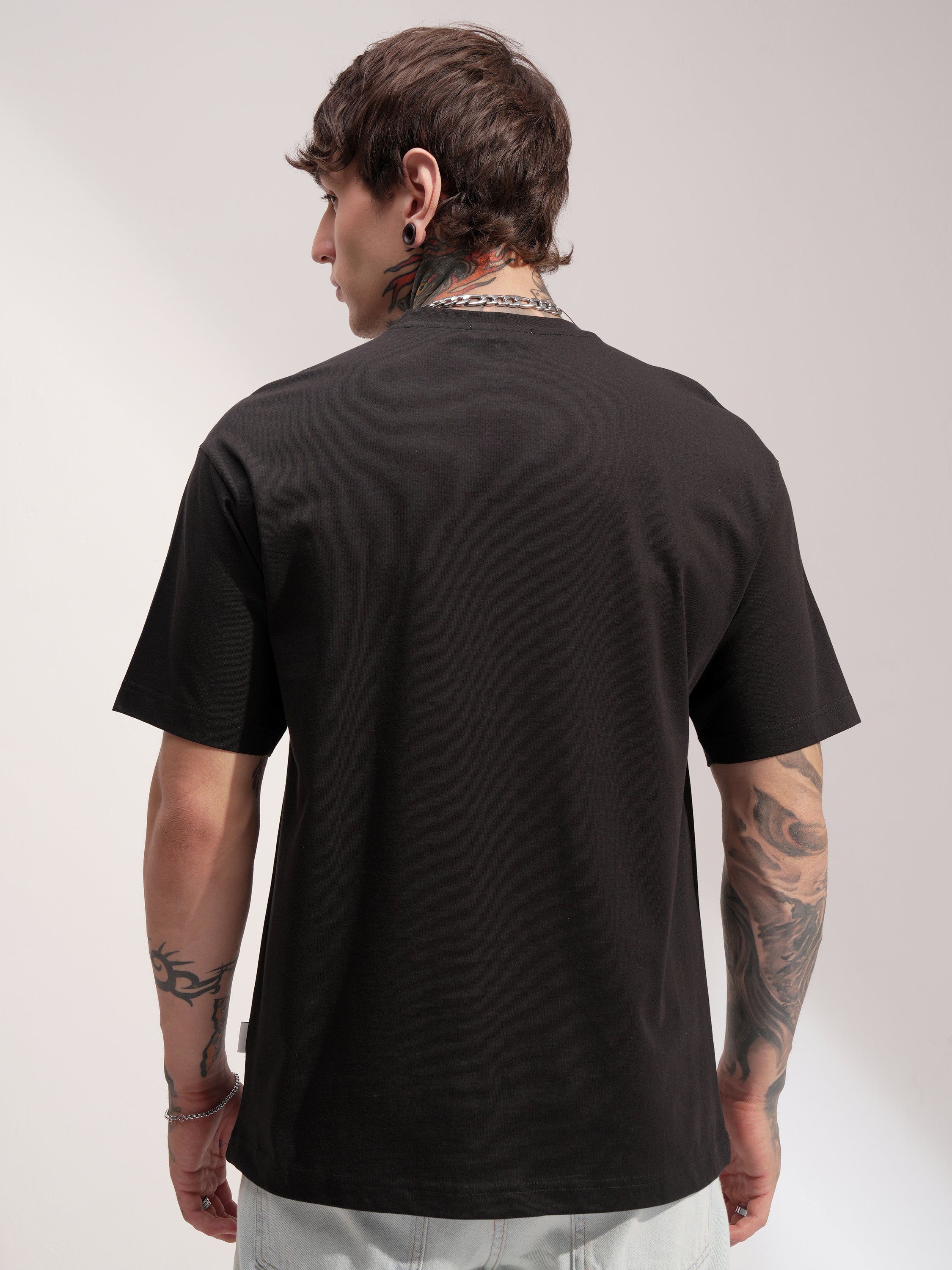 Highlander Men Black Printed Round Neck T-Shirt - Black - Image 3