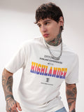 Highlander Men White Printed Round Neck T-Shirt - White - Image 1