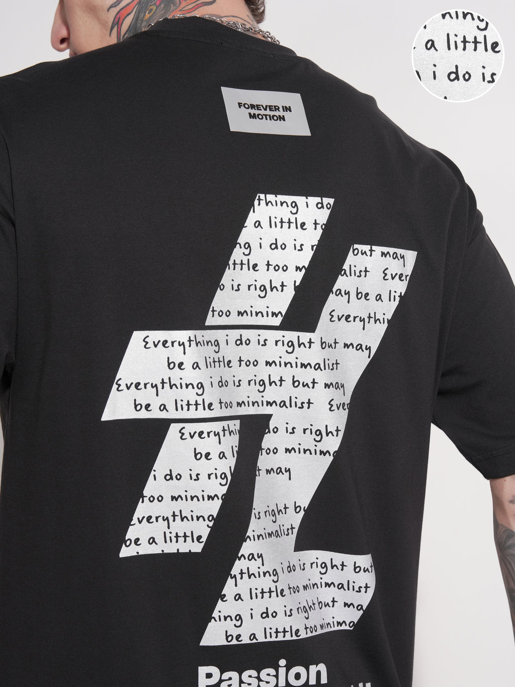 Highlander Men Black Printed Round Neck Oversized Fit T-Shirt - Black - Image 5