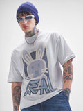 Highlander Men Grey Printed Round Neck Oversized Fit T-Shirt - Grey - Image 1