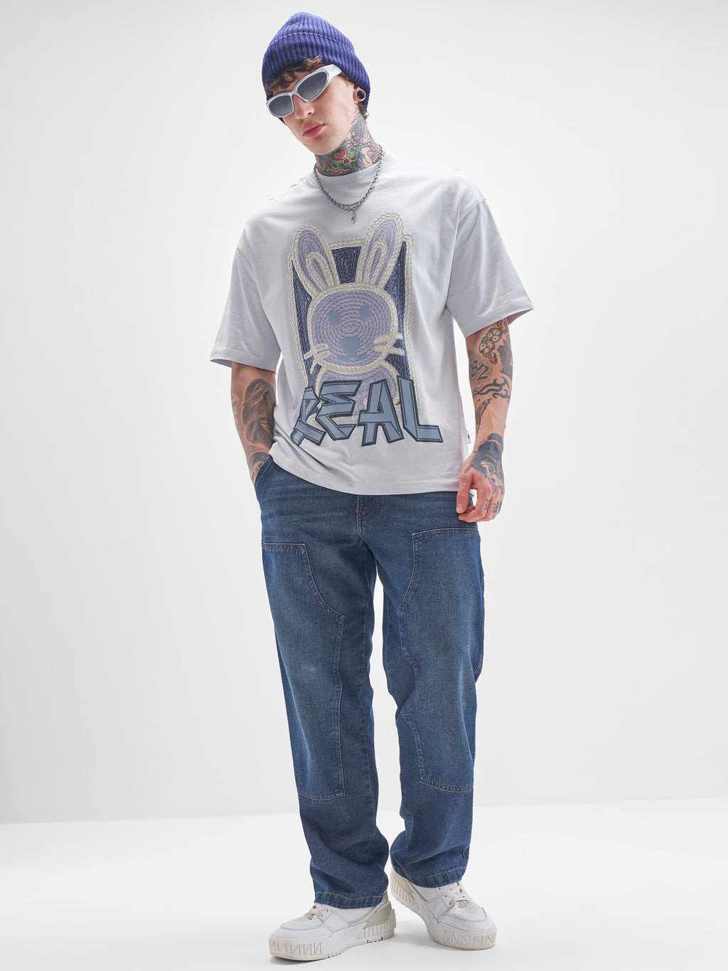 Highlander Men Grey Printed Round Neck Oversized Fit T-Shirt - Grey - Image 2