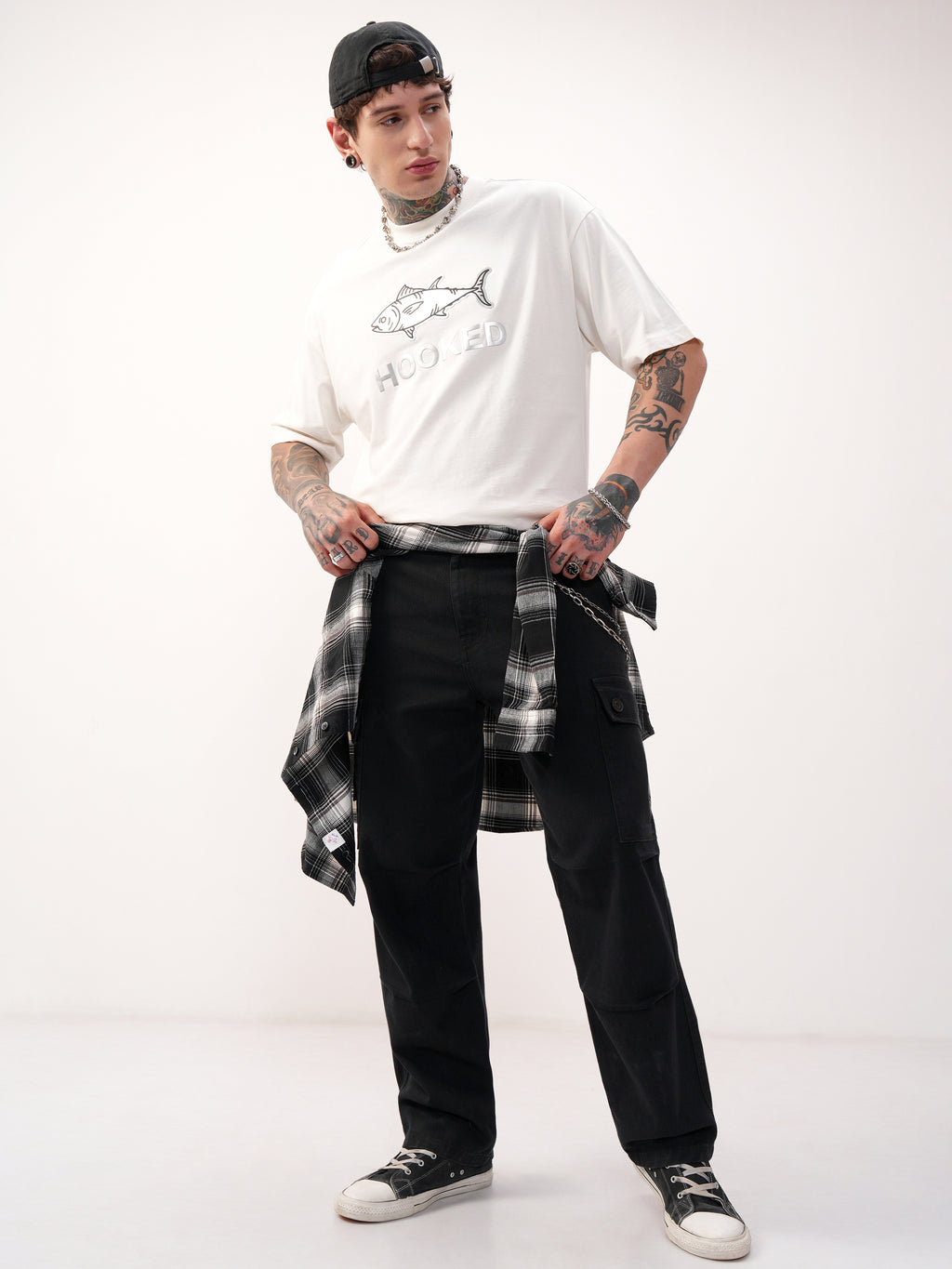 Highlander Men Off White Printed Round Neck Oversized Fit T-Shirt - Off White - Image 2