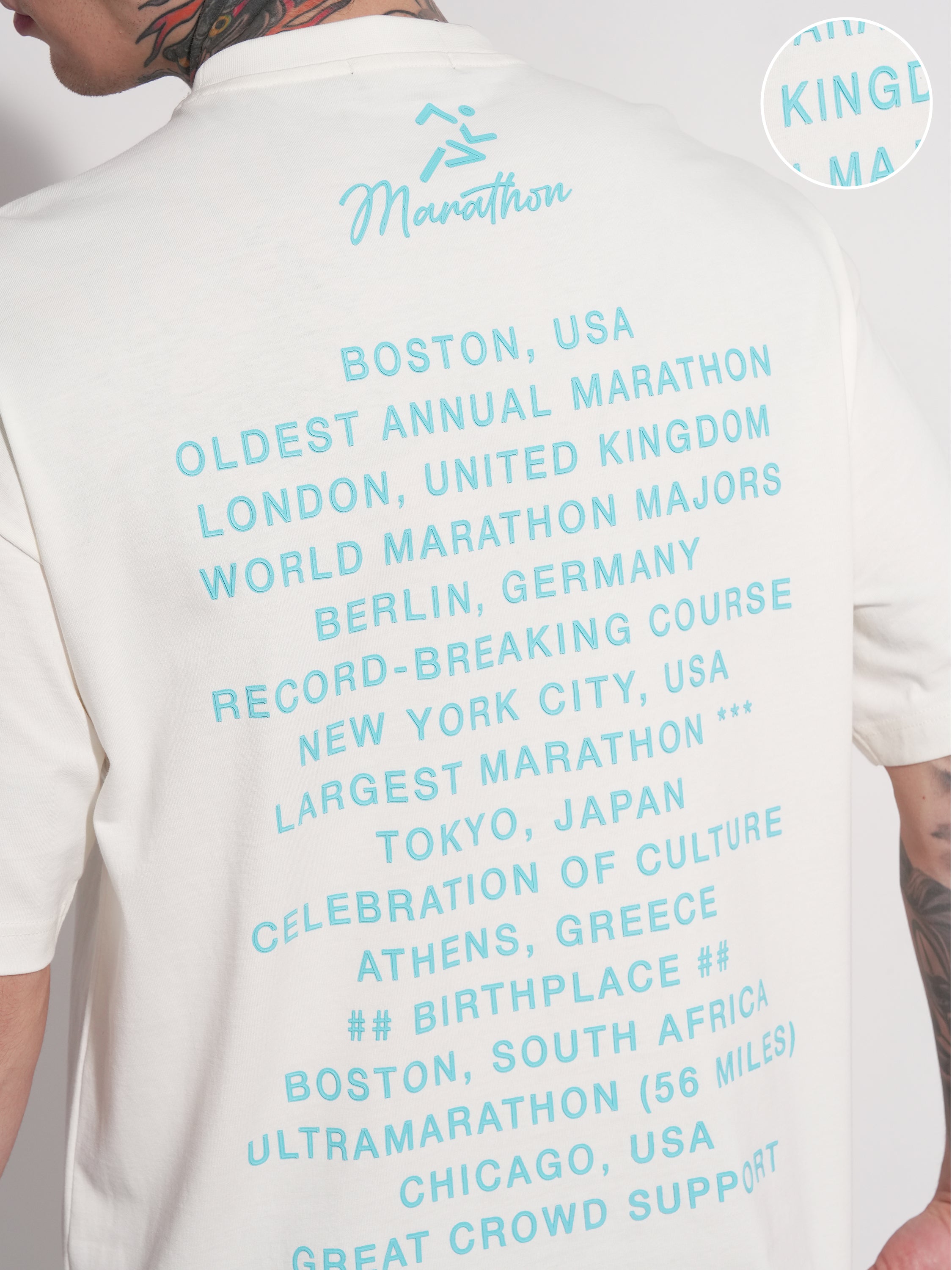 Highlander Men Off White Printed Round Neck Oversized Fit T-Shirt - Off White - Image 5