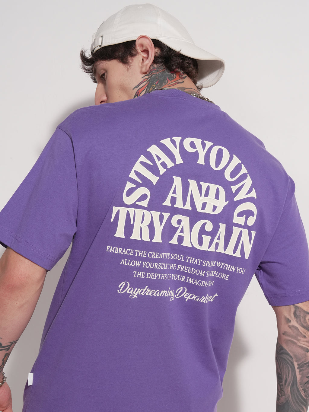 Highlander Men Purple Printed Round Neck T-Shirt - Purple - Image 1