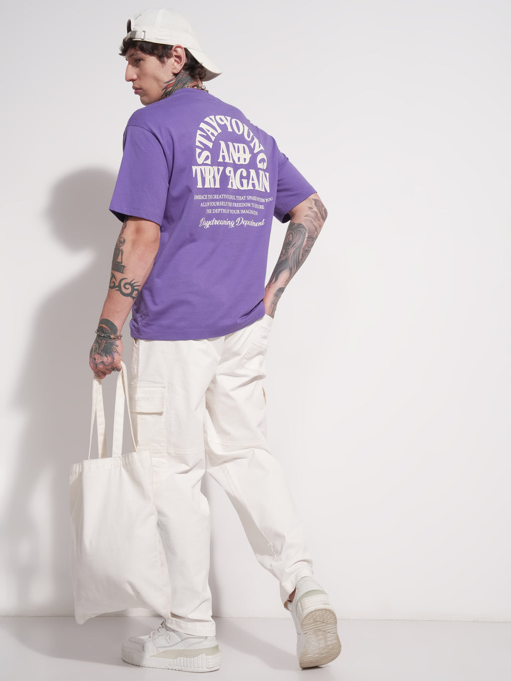 Highlander Men Purple Printed Round Neck T-Shirt - Purple - Image 2