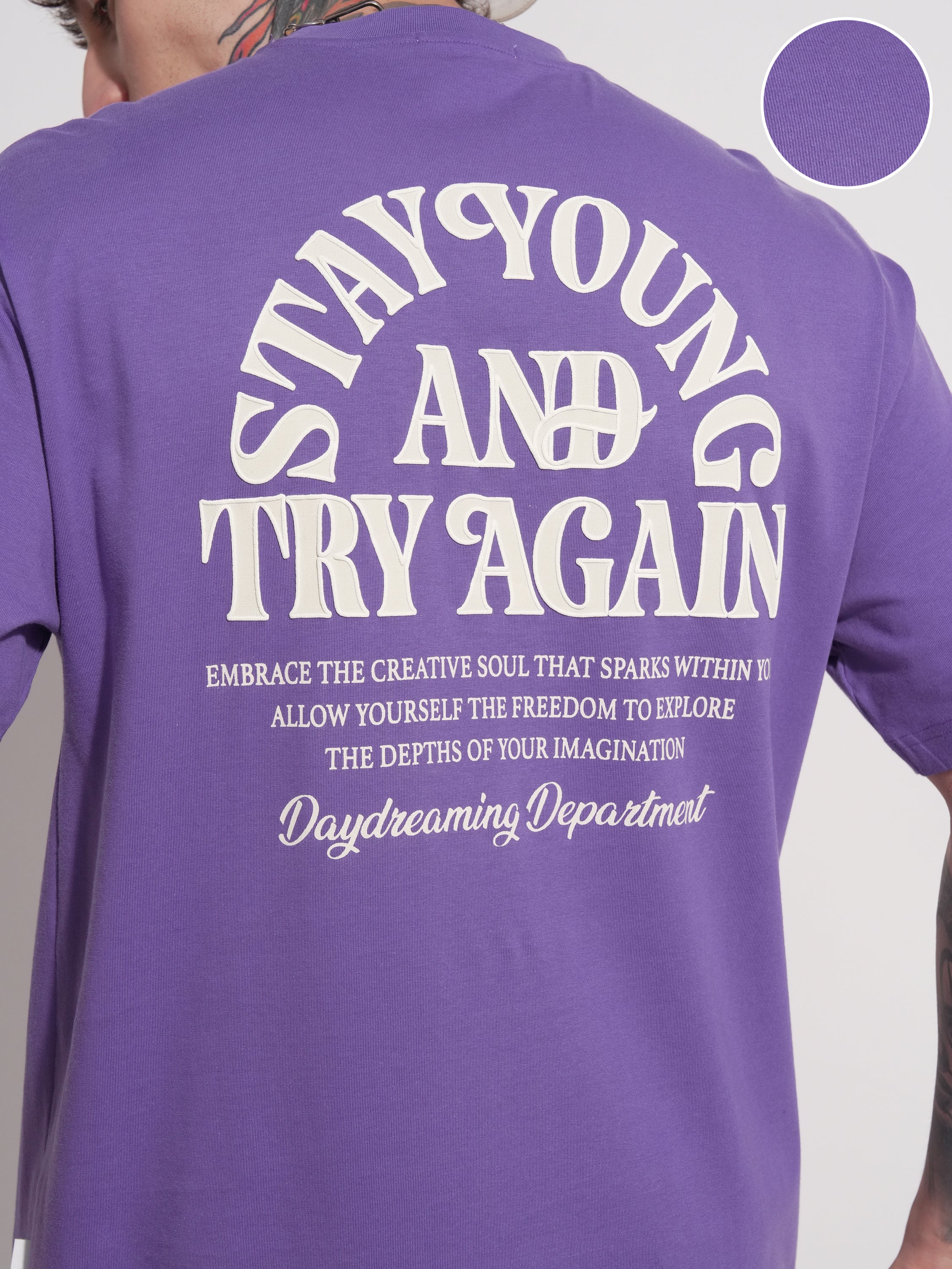 Highlander Men Purple Printed Round Neck T-Shirt - Purple - Image 5