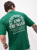 Highlander Men Green Printed Round Neck T-Shirt - Green - Image 1