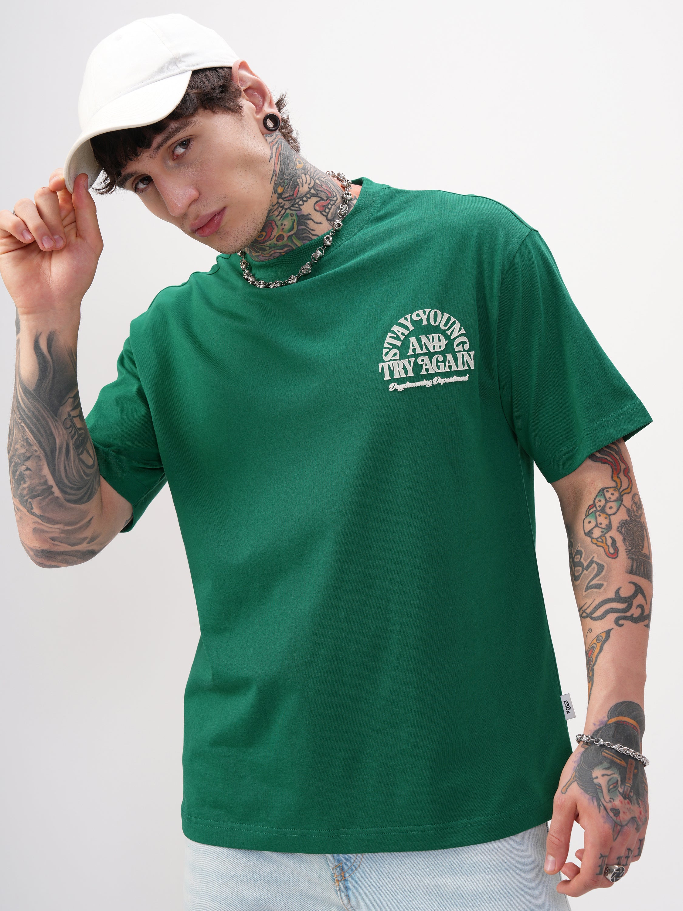 Highlander Men Green Printed Round Neck T-Shirt - Green - Image 3