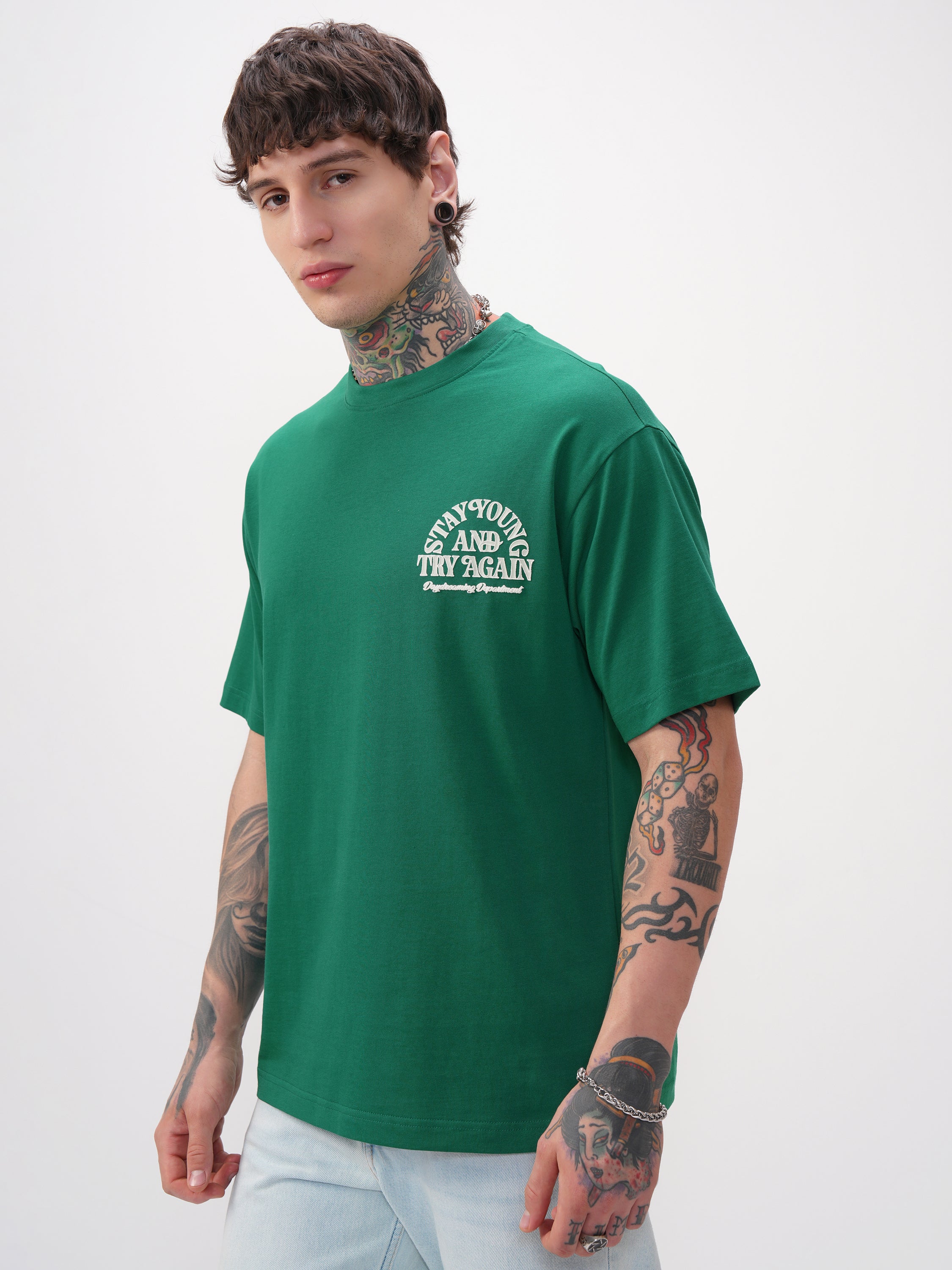 Highlander Men Green Printed Round Neck T-Shirt - Green - Image 4