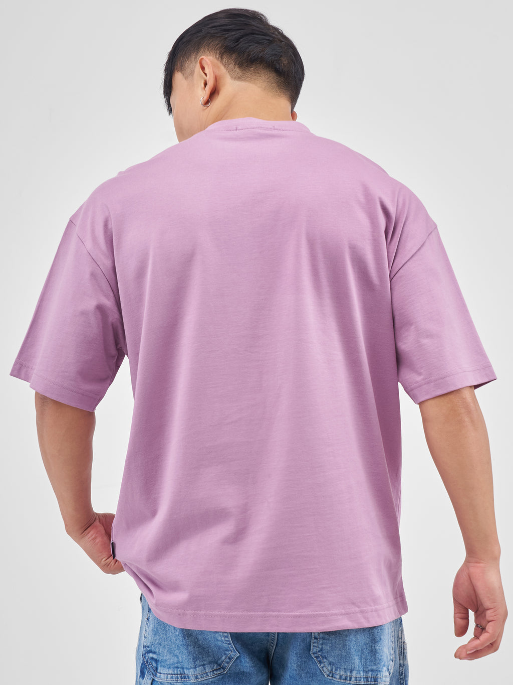 Highlander Men Lavender Applique Round Neck Oversized Fit T-Shirt - Lavender - Image 3