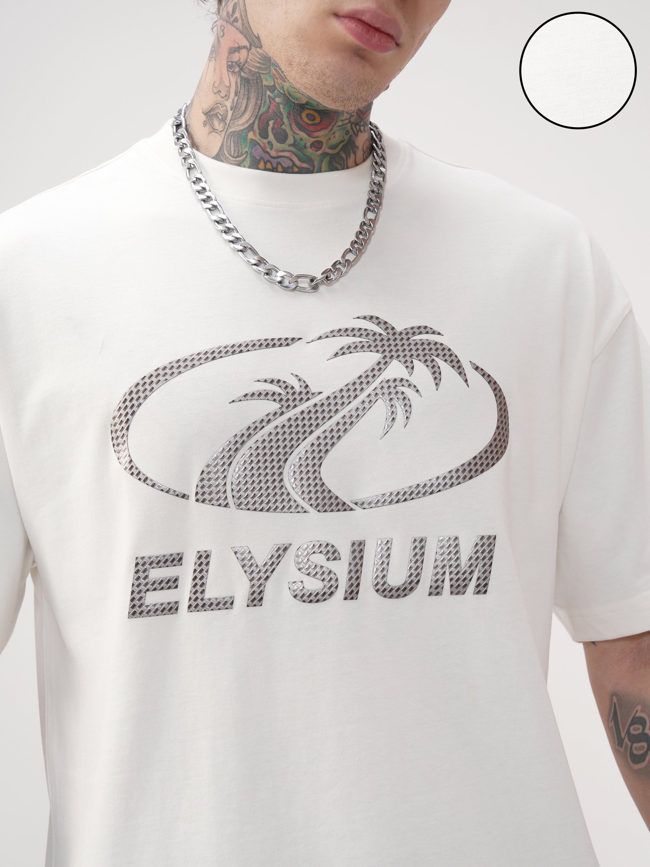 Highlander Men Off White Printed Round Neck Oversized Fit T-Shirt - Off White - Image 5