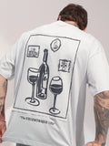 Highlander Men White Printed Round Neck Oversized Fit T-Shirt - White - Image 1