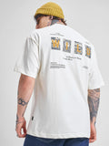Highlander Men Off White Printed Round Neck Oversized Fit T-Shirt - Off White - Image 1