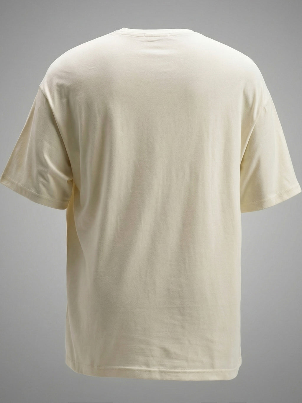 Highlander Men Cream Embroidered Round Neck Oversized Fit T-Shirt - Cream - Image 2