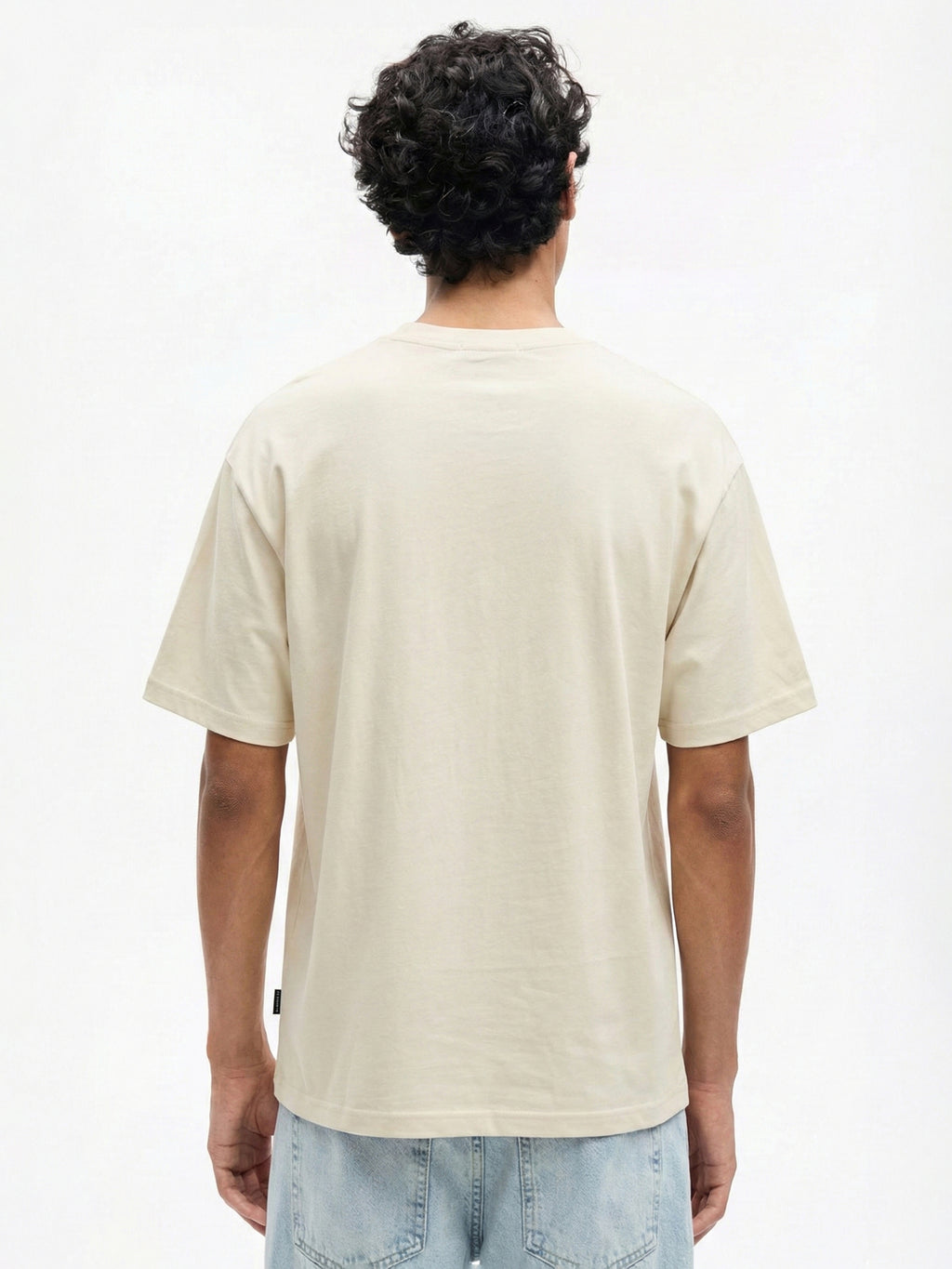 Highlander Men Cream Embroidered Round Neck Oversized Fit T-Shirt - Cream - Image 4