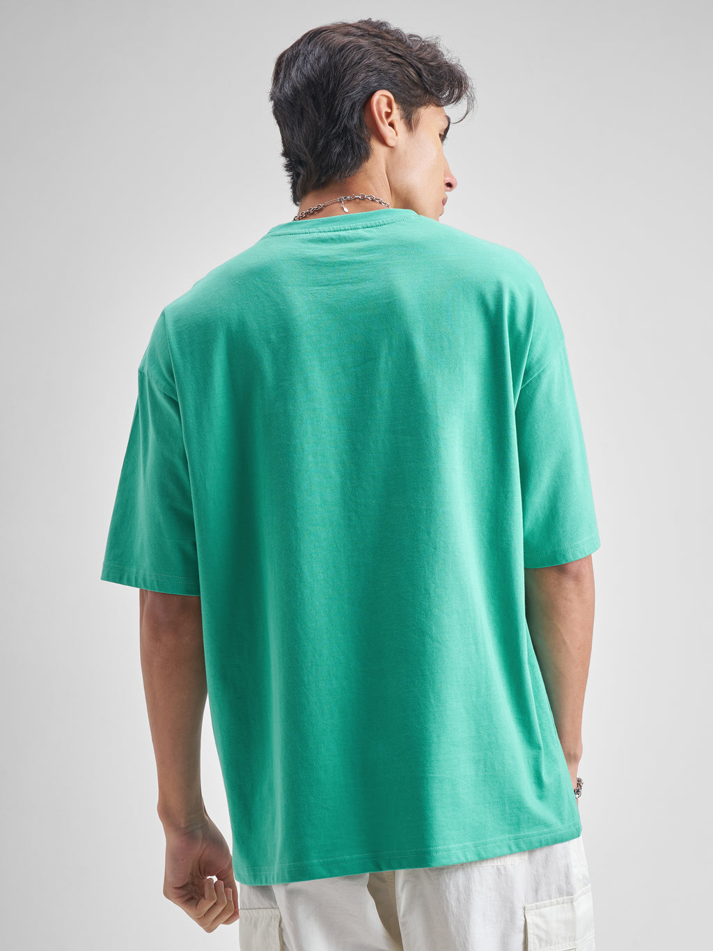 Highlander Men Turquoise Embroidered Round Neck T-Shirt - Turquoise - Image 3