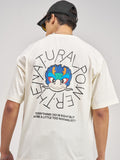 Highlander Men Off White Printed Round Neck Oversized Fit T-Shirt - Off White - Image 1