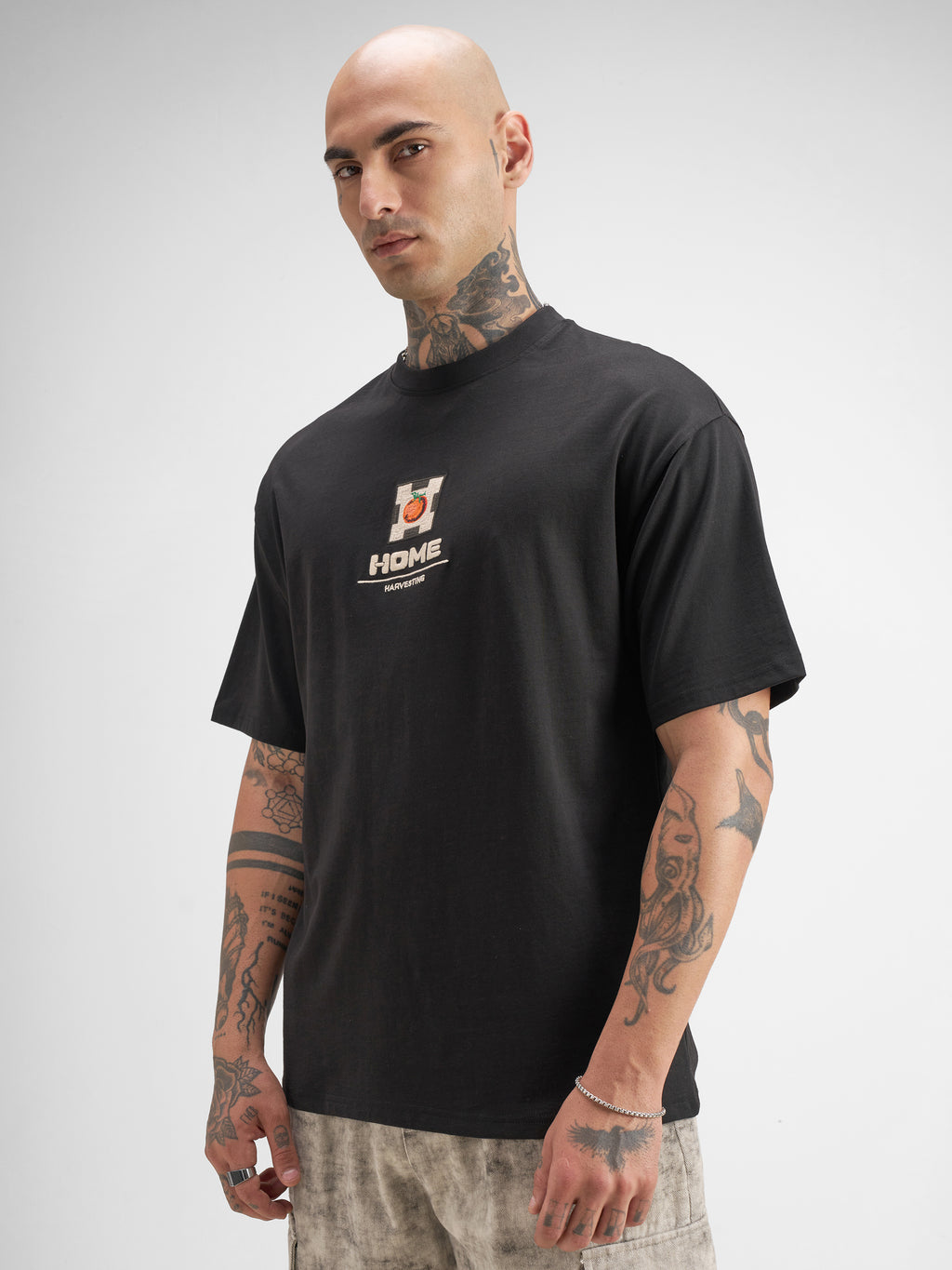 Highlander Men Black Printed Round Neck T-Shirt - Black - Image 4