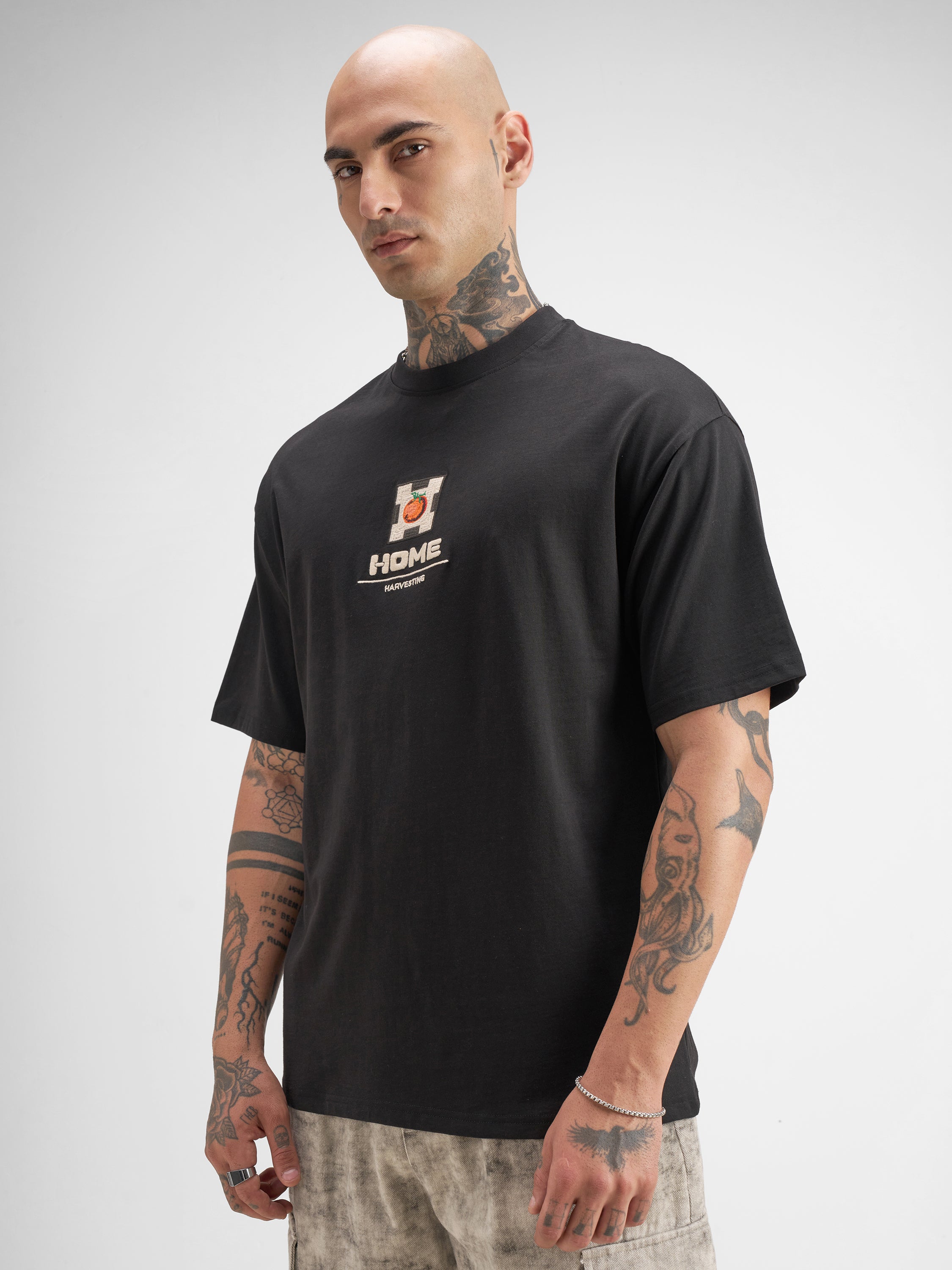 Highlander Men Black Printed Round Neck T-Shirt - Black - Image 4