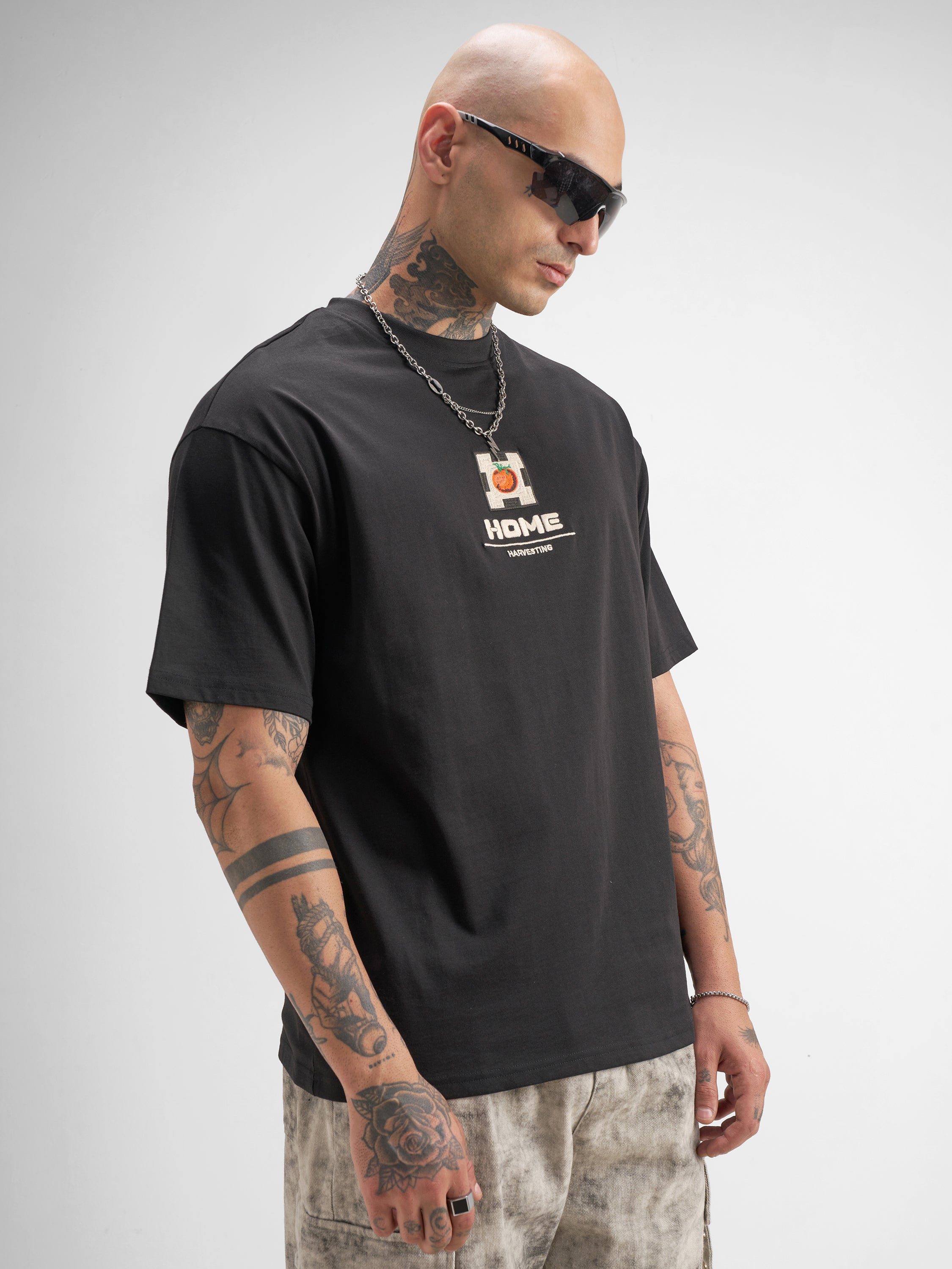 Highlander Men Black Printed Round Neck T-Shirt - Black - Image 6