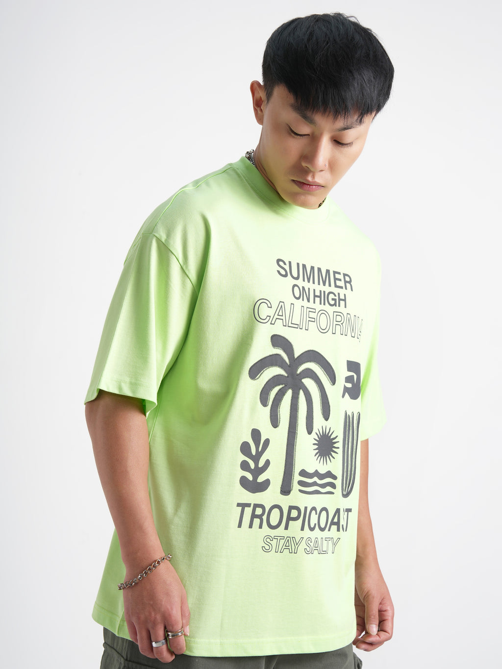 Highlander Men Green Printed Round Neck Oversized Fit T-Shirt - Green - Image 6