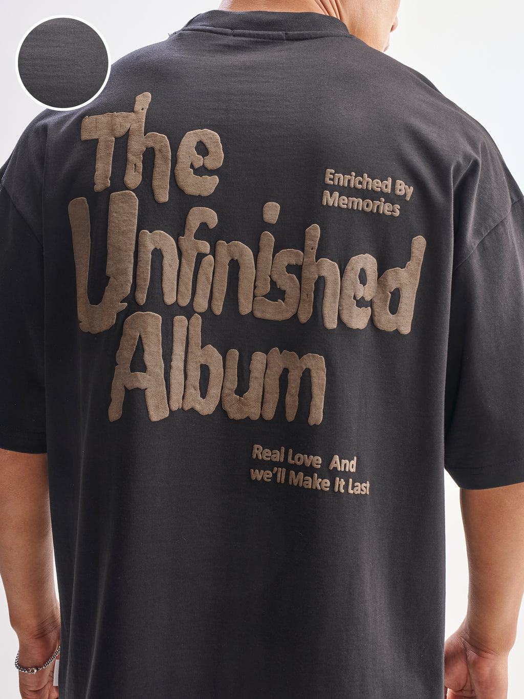 Highlander Men Black Printed Round Neck Oversized Fit T-Shirt - Black - Image 5