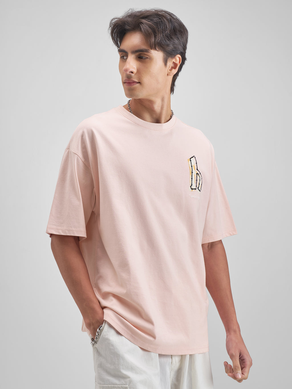 Highlander Men Pink Embroidered Round Neck T-Shirt - Pink - Image 6