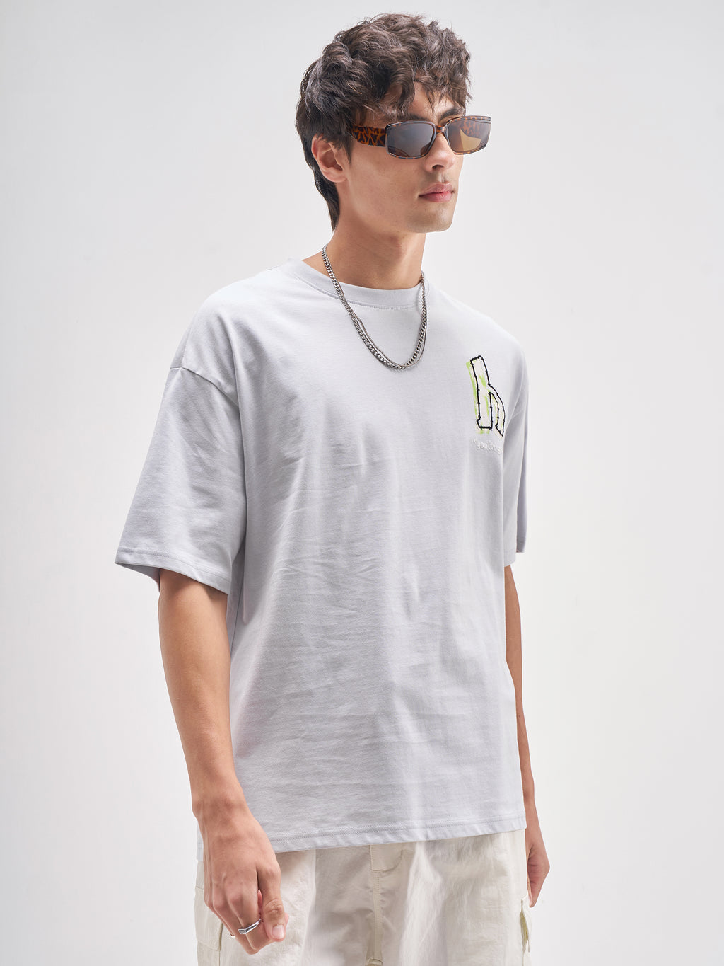 Highlander Men Grey Embroidered Round Neck Embroidered T-Shirt - Grey - Image 6