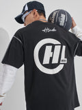 Highlander Men Black Printed Round Neck Oversized Fit T-Shirt - Black - Image 1