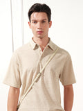Highlander Men Cream Solid Polo Collar T-Shirt - Cream - Image 1