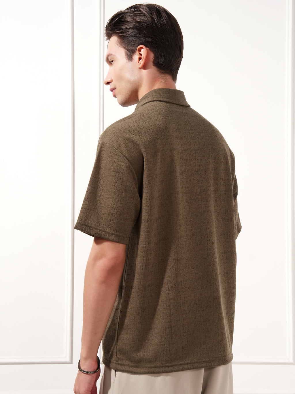 Highlander Men Brown Solid Polo Collar T-Shirt - Brown - Image 3