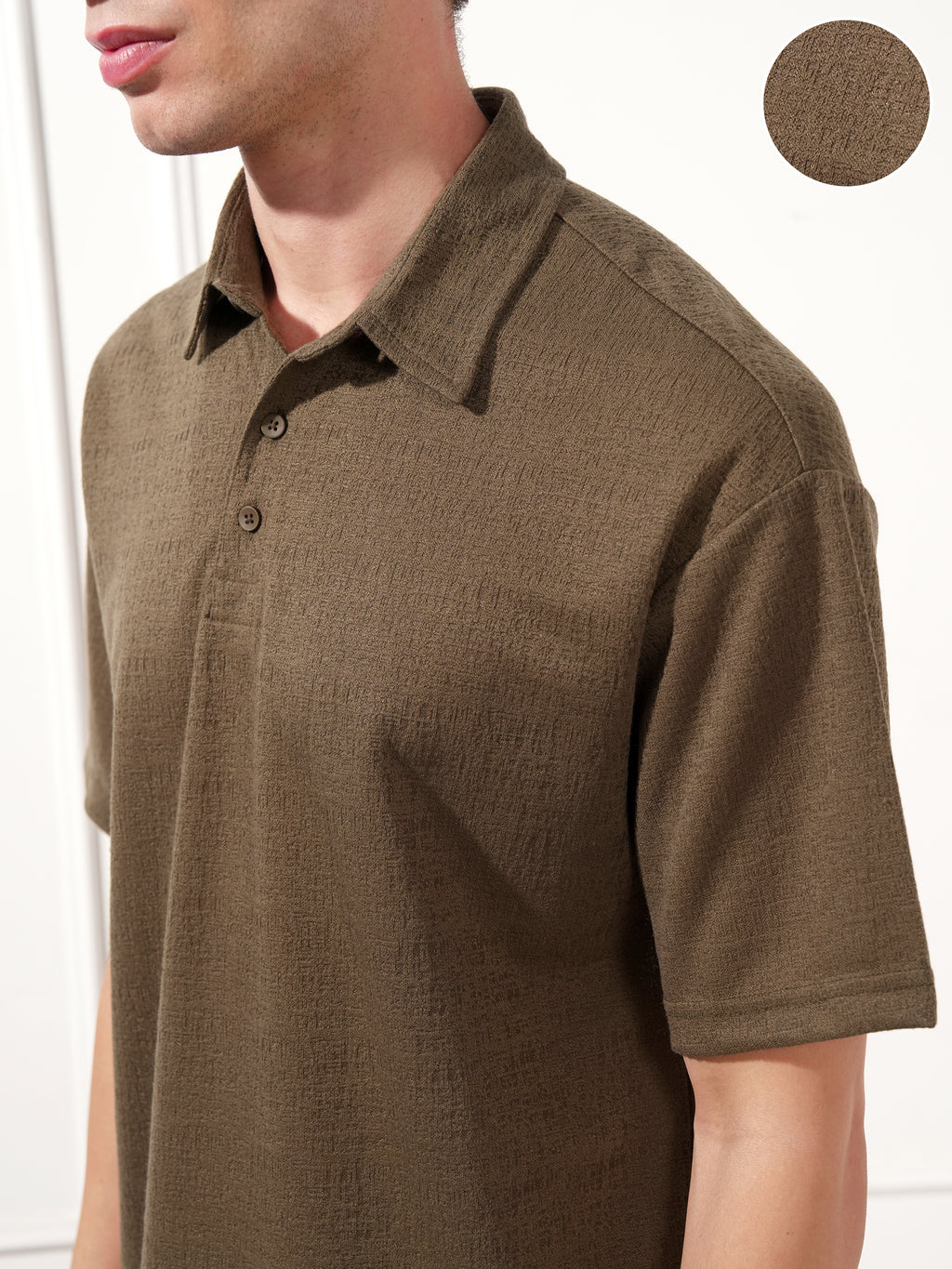 Highlander Men Brown Solid Polo Collar T-Shirt - Brown - Image 5