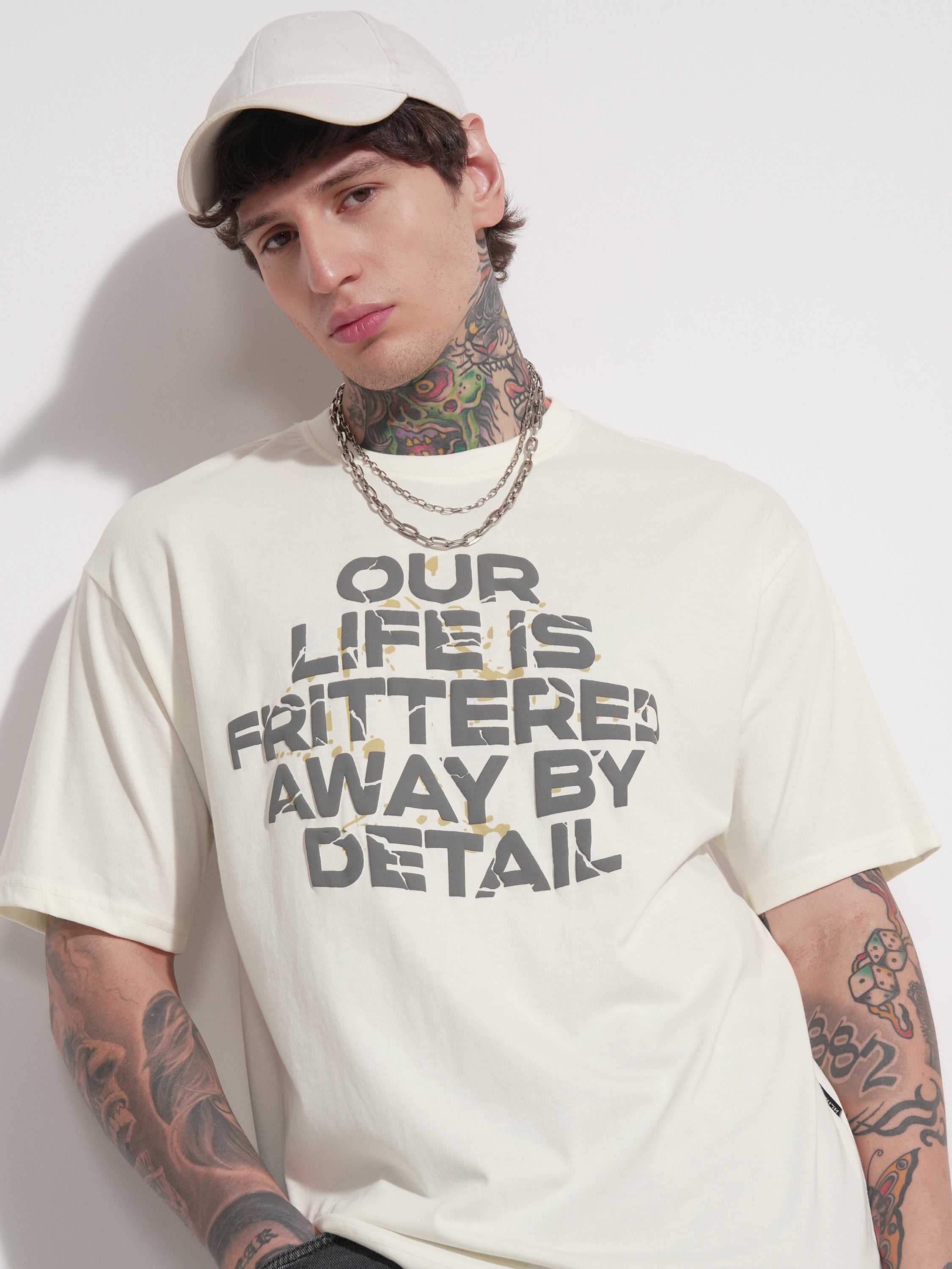 Highlander Men Off White Printed Round Neck T-Shirt - Off White - Image 1