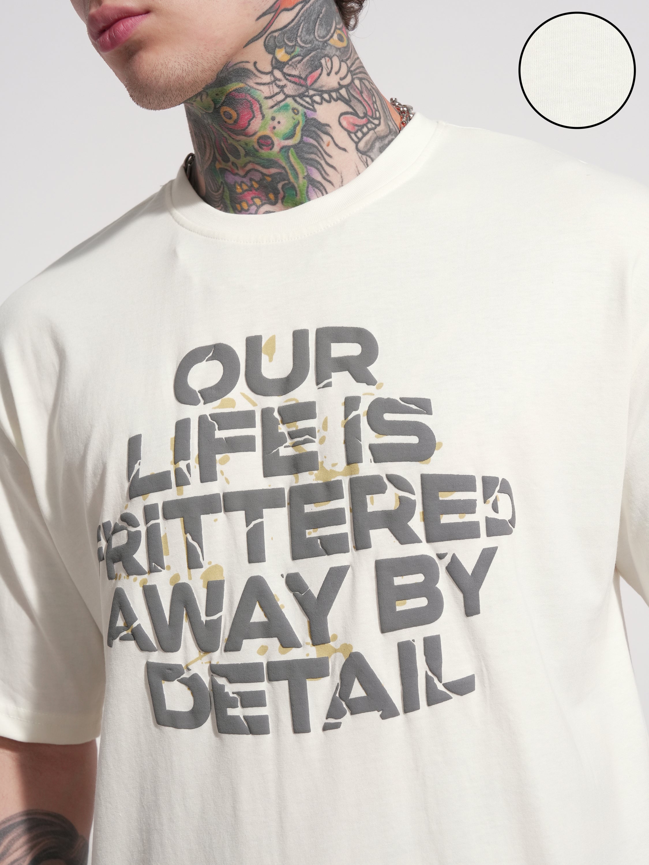 Highlander Men Off White Printed Round Neck T-Shirt - Off White - Image 5