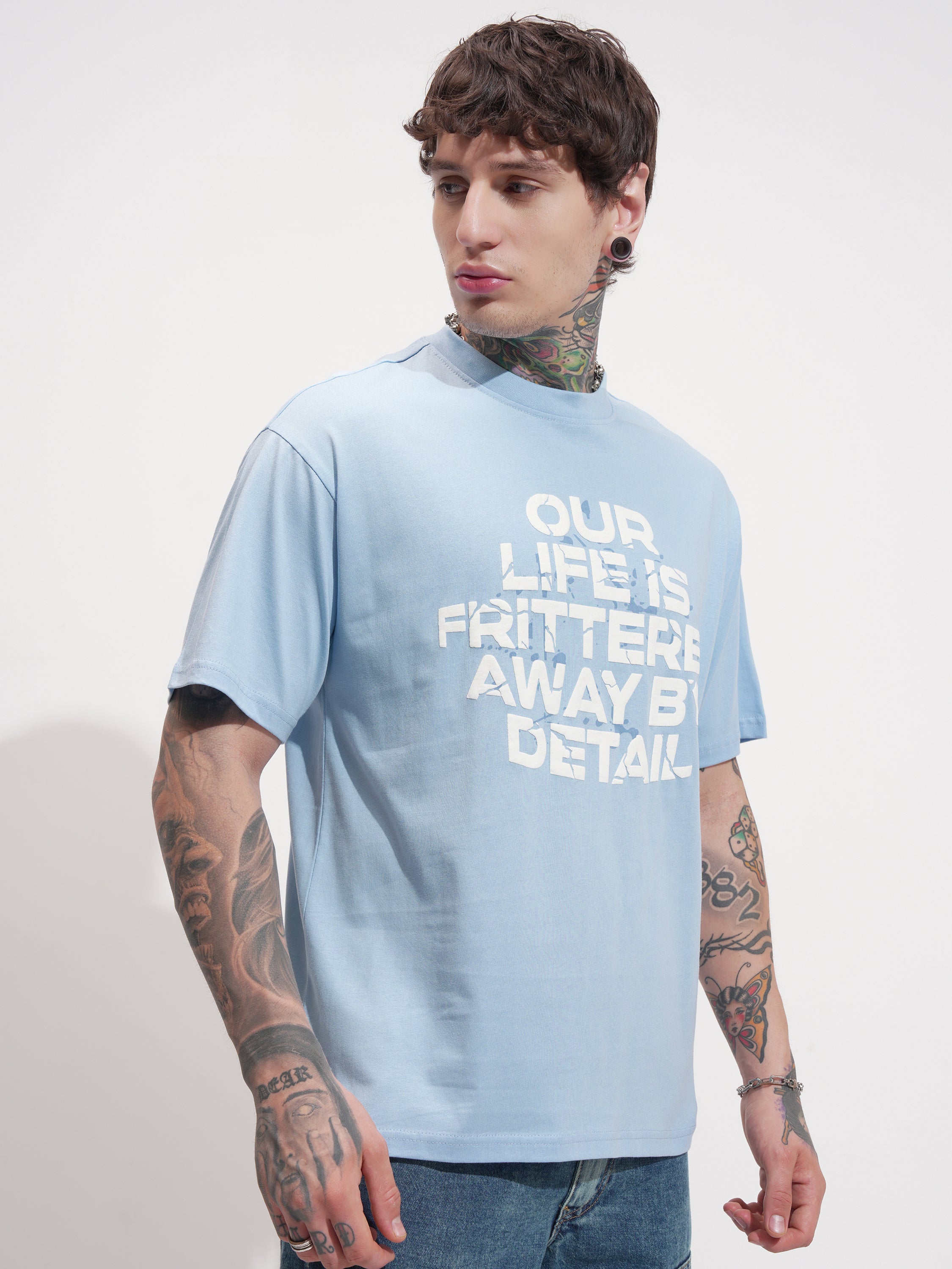 Highlander Men Blue Printed Round Neck T-Shirt - Blue - Image 6
