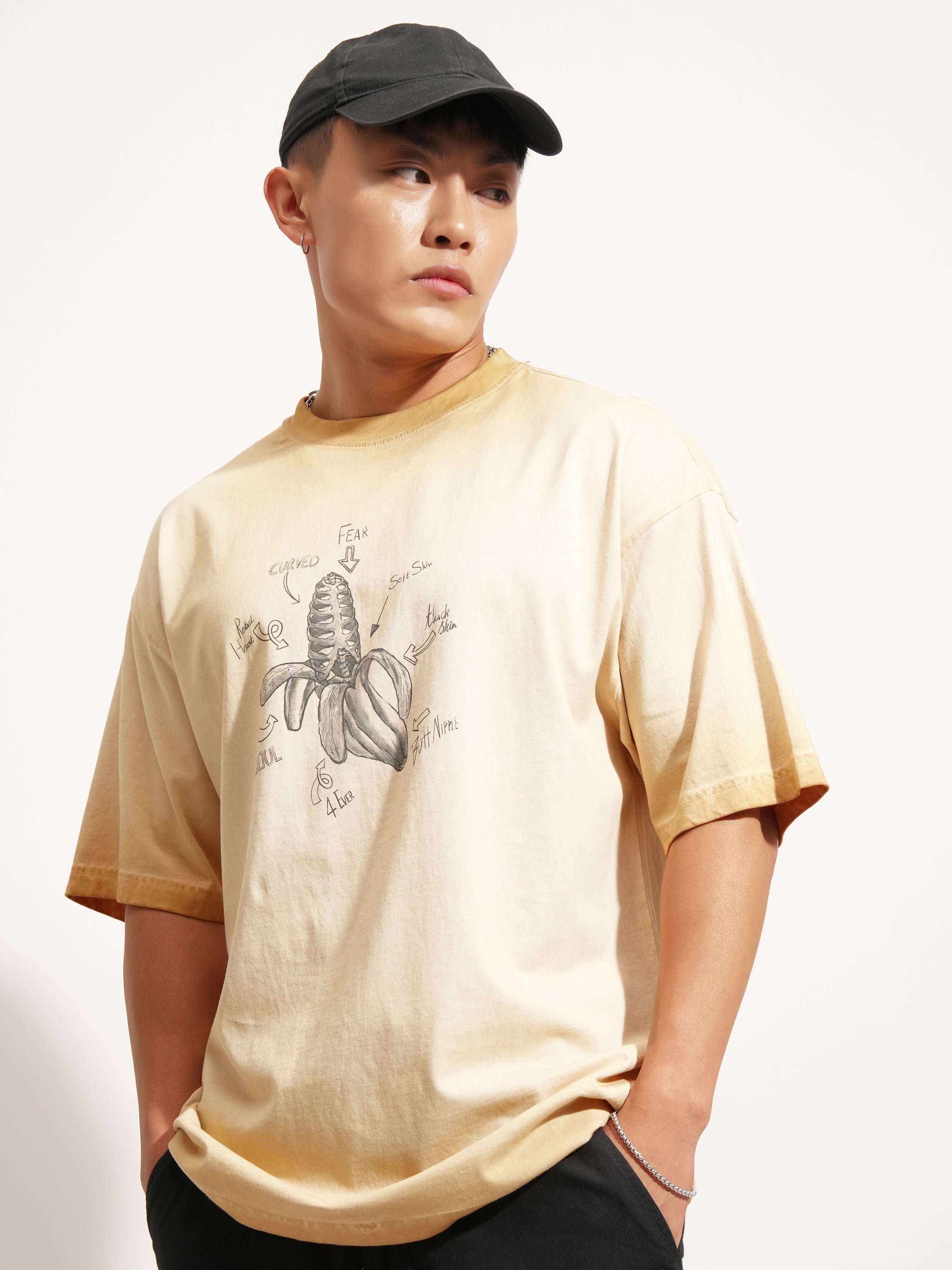 Highlander Men Brown Printed Round Neck Oversized Fit T-Shirt - Brown - Image 4