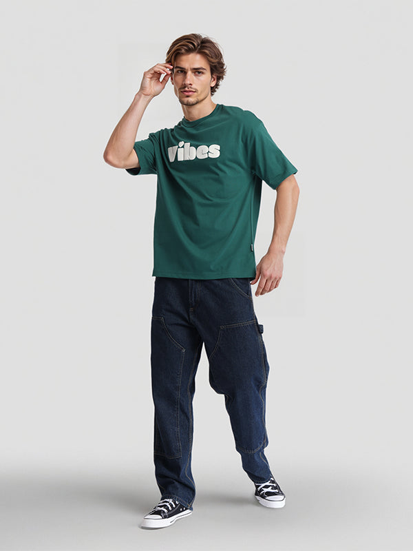 Highlander Men Green Printed Round Neck Oversized Fit T-Shirt - Green - Image 2